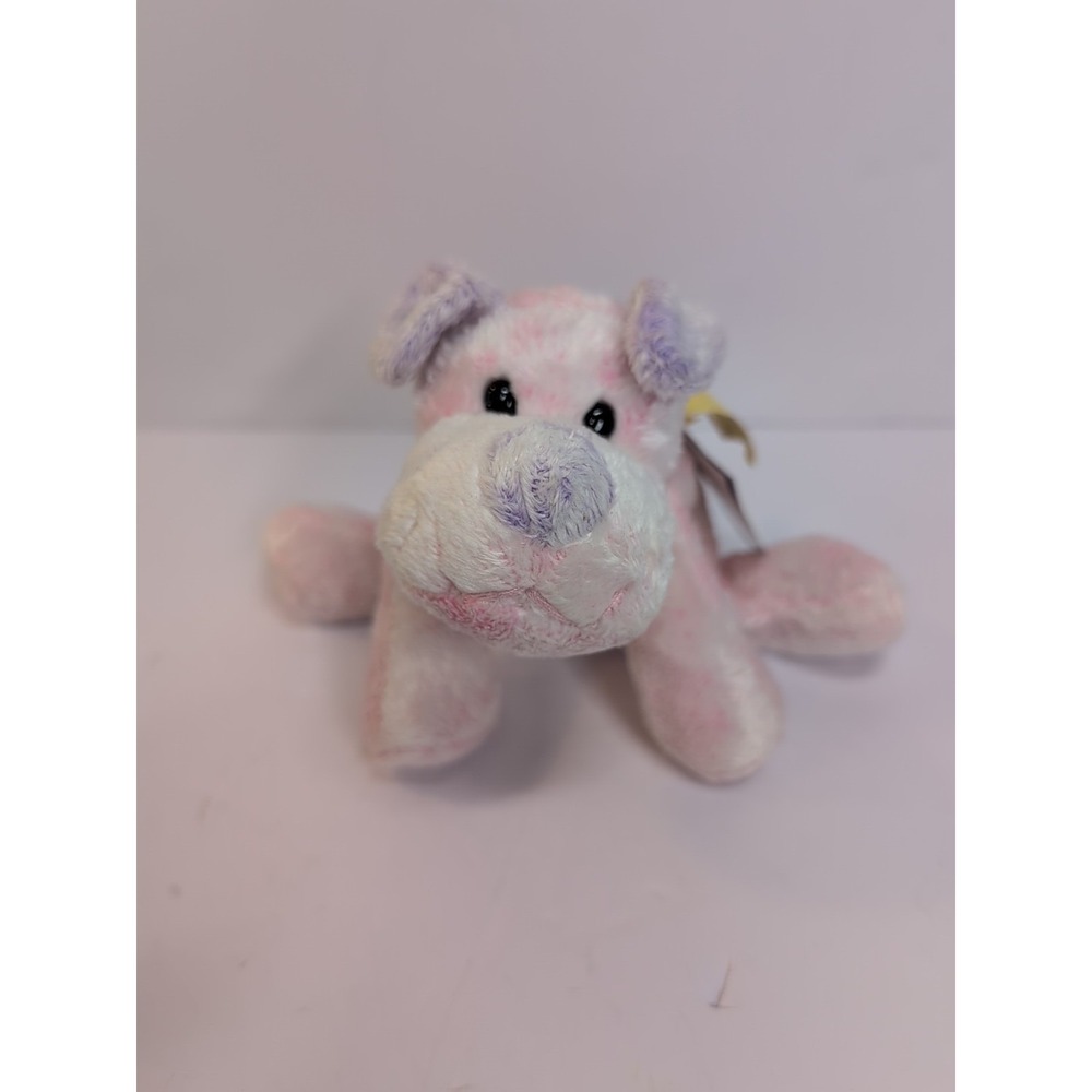 Vtg Animal Alley SIPSER Puppy Plush Beanbag Mini Pink Purple Dog Laying‎ 2000